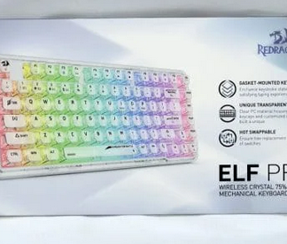 REDRAGON ELF PRO WIRELESS CRYSTAL 75% GASKET RGB GAMING KEYBOARD -RGB-PRO