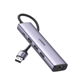 3-Port USB 3.0 5-In-1 Multiport Hub With Gigabit Ethernet Adapter